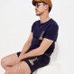 Men Cotton T-Shirt Embroidered The year of the Rabbit Navy details view 7