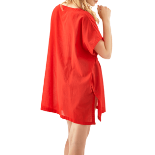 Mujer Vestido Liso - Vestido liso para la playa, Amapola backworn Mujer Vestido Liso - Vestido liso para la playa, Amapola backworn