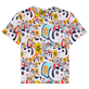 Hombre Autros Estampado - Camiseta de algodón con estampado Maneki-neko para hombre, Blanco vista frontal