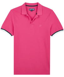 Herren Andere Uni - Solid Polohemd aus Baumwollpikee für Herren, Pink Vorderansicht