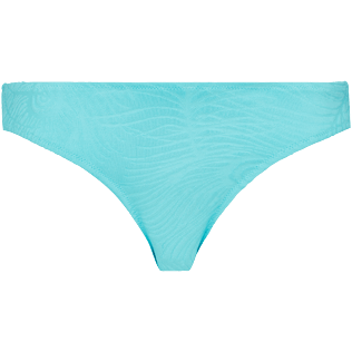 Mujer Braguitas Liso - Braguita de bikini de talle medio con estampado Plumes Jacquard para mujer, Lazulii blue vista frontal