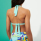 Donna Foulard Unita - Top bikini donna all'americana tinta unita, Laguna vista indossata posteriore