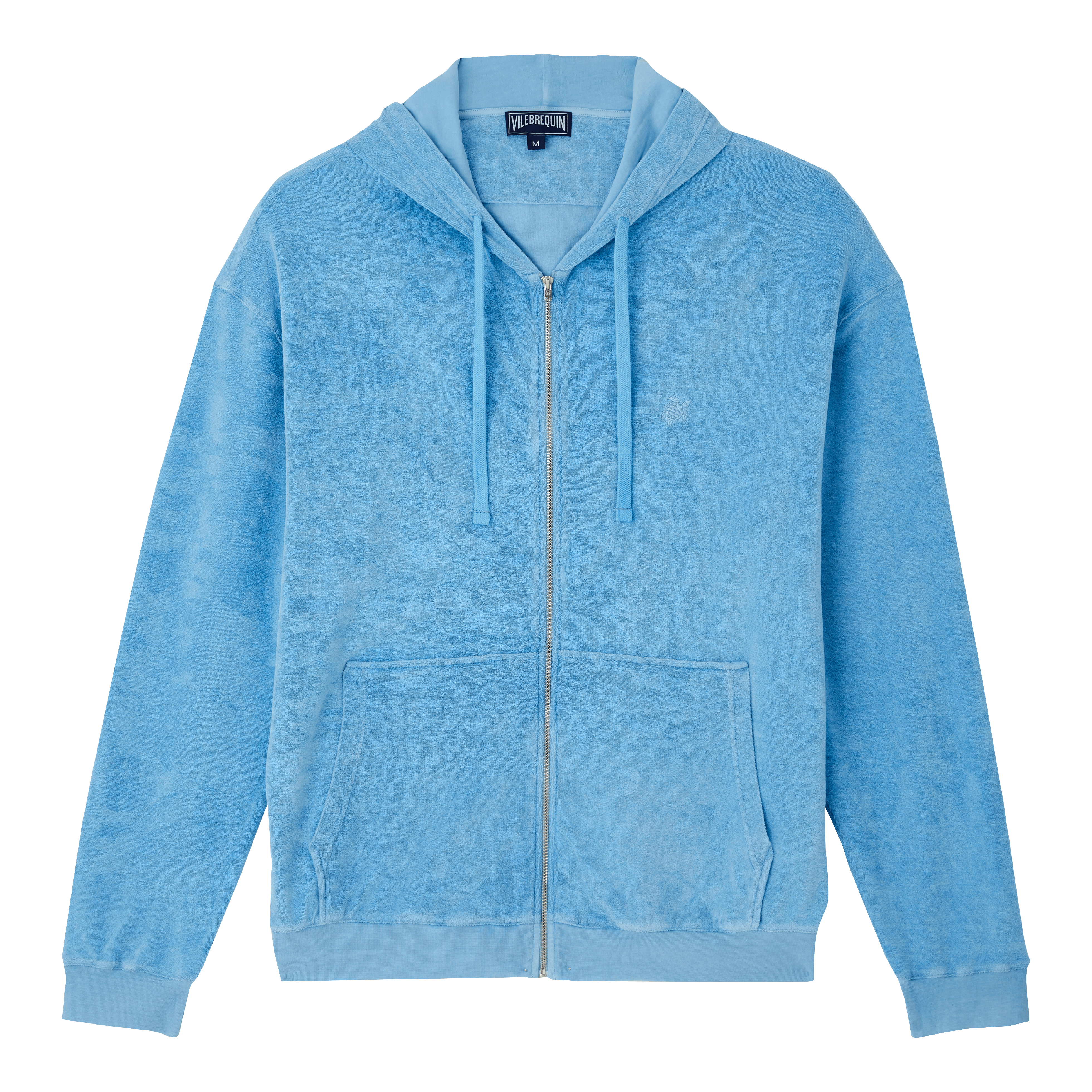 Solid Kapuzen-Sweatshirt mit durchgängigem Reißverschluss aus Frottee mit  Mineralfarbstoff für Herren | Vilebrequin Herren-Sweatshirts