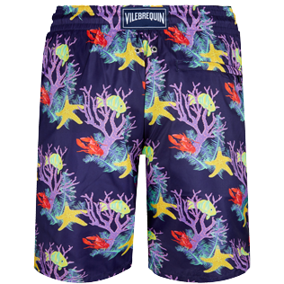 Uomo Classico lungo Stampato - Costume da bagno lungo uomo ultraleggero e ripiegabile Fonds Marins, Zaffiro back Uomo Classico lungo Stampato - Costume da bagno lungo uomo ultraleggero e ripiegabile Fonds Marins, Zaffiro back