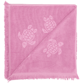 Andere Uni - Turtles Jacquard-Decke aus Frottee, Pink berries back Andere Uni - Turtles Jacquard-Decke aus Frottee, Pink berries back