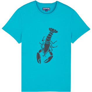 Uomo Altri Stampato - T-shirt uomo in cotone Lobster 3D Effect, Azzurro chiaro front Uomo Altri Stampato - T-shirt uomo in cotone Lobster 3D Effect, Azzurro chiaro front
