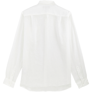 Uomo Altri Unita - Camicia uomo in lino tinta unita, Bianco vista posteriore