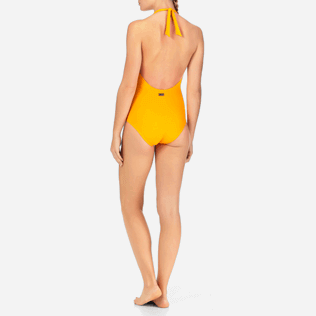 Donna Costume Intero Unita - Costume intero sagomato tinta unita, Curcuma backworn Donna Costume Intero Unita - Costume intero sagomato tinta unita, Curcuma backworn
