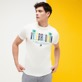 Men Others Printed - Men Cotton T-shirt, Off white front worn view
