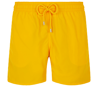 男款 Others 纯色 - 男士纯色泳裤, Yellow 正面图