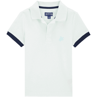 Boys Others Solid - Boys Cotton Pique Polo Solid, Glacier front view