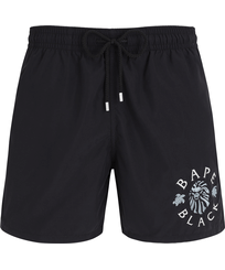 Herren Bestickte Bedruckt - Vilebrequin x BAPE® BLACK Badeshorts mit Logo-Stickerei für Herren, Schwarz Vorderansicht