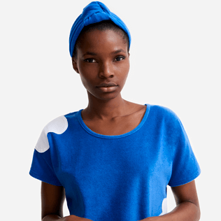 Women Others Solid - Women Headband in terry - Vilebrequin x JCC+ - Limited Edition, Sea blue frontworn Women Others Solid - Women Headband in terry - Vilebrequin x JCC+ - Limited Edition, Sea blue frontworn