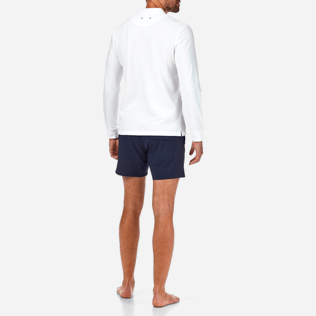 Herren Andere Uni - Einfarbiges, langärmliges Polohemd aus Baumwollpikee, Weiss backworn Herren Andere Uni - Einfarbiges, langärmliges Polohemd aus Baumwollpikee, Weiss backworn