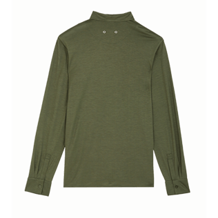 Imagen de Hombre Autros Liso - Camisa de punto Tencel de color liso para hombre, Pimiento vista trasera Imagen de Hombre Autros Liso - Camisa de punto Tencel de color liso para hombre, Pimiento vista trasera