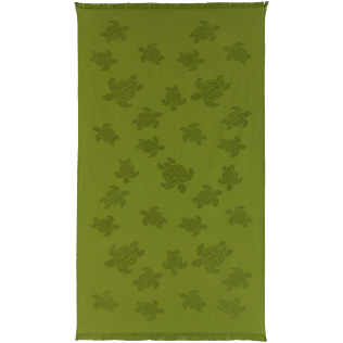 Andere Uni - Turtles Jacquard-Decke aus Frottee, Moos front Andere Uni - Turtles Jacquard-Decke aus Frottee, Moos front