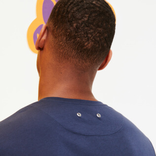 Hombre Autros Estampado - Camiseta de algodón con estampado VBQ 50 para hombre, Azul marino detalles vista 3
