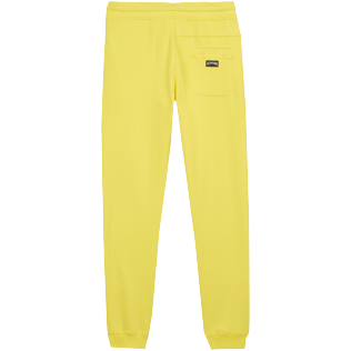 Hombre Autros Liso - Pantalones de chándal en algodón de color liso para hombre, Limon vista trasera