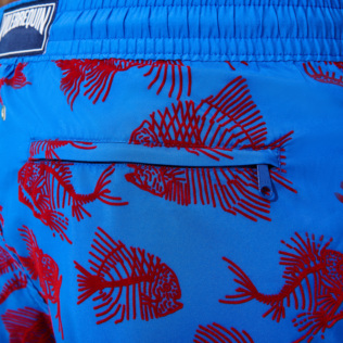 Picture of Men Long classic Printed - Men Swim Trunks Long 2018 Prehistoric Fish Flocked, Sea blue details view 1 Picture of Men Long classic Printed - Men Swim Trunks Long 2018 Prehistoric Fish Flocked, Sea blue details view 1