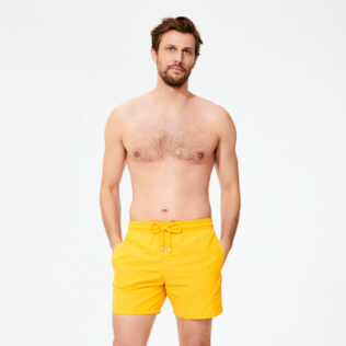 Men Classic Solid - Men Swimwear Solid, Curry frontworn Men Classic Solid - Men Swimwear Solid, Curry frontworn