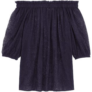 Women Others Embroidered - Women Silk Cover-up Paisley, Sapphire back Women Others Embroidered - Women Silk Cover-up Paisley, Sapphire back
