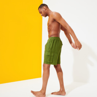 Men Others Solid - Men Cargo Linen Bermuda Shorts Solid, Sycamore supp2 Men Others Solid - Men Cargo Linen Bermuda Shorts Solid, Sycamore supp2