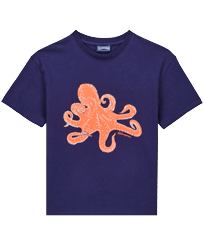 Boys T-Shirt Macro Octopussy Marineblau Vorderansicht