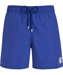 Men Others Solid - Men Swim Trunks Solid - Vilebrequin x Palm Angels, Neptune blue front view