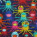 Telo mare Multicolore Medusa, Blu marine 