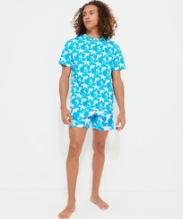 男款 Others 印制 - Men Cotton T-Shirt Clouds, Hawaii blue 正面穿戴视图