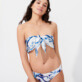 Women Classic brief Printed - Women Bikini Bottom Midi Brief Cherry Blossom, Sea blue front worn view