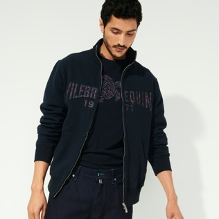 Imagen de Hombre Autros Bordado - Sudadera de algodón y bordado para hombre, Azul marino detalles vista 3 Imagen de Hombre Autros Bordado - Sudadera de algodón y bordado para hombre, Azul marino detalles vista 3