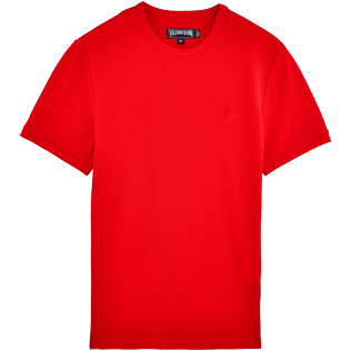 Uomo T-Shirt Unita - T-shirt a tinta unita in piquet di cotone, Papavero front Uomo T-Shirt Unita - T-shirt a tinta unita in piquet di cotone, Papavero front