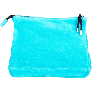 Bags Solid - Zipped Beach pouch in Terry Cloth Solid Jacquard, Curacao back Bags Solid - Zipped Beach pouch in Terry Cloth Solid Jacquard, Curacao back