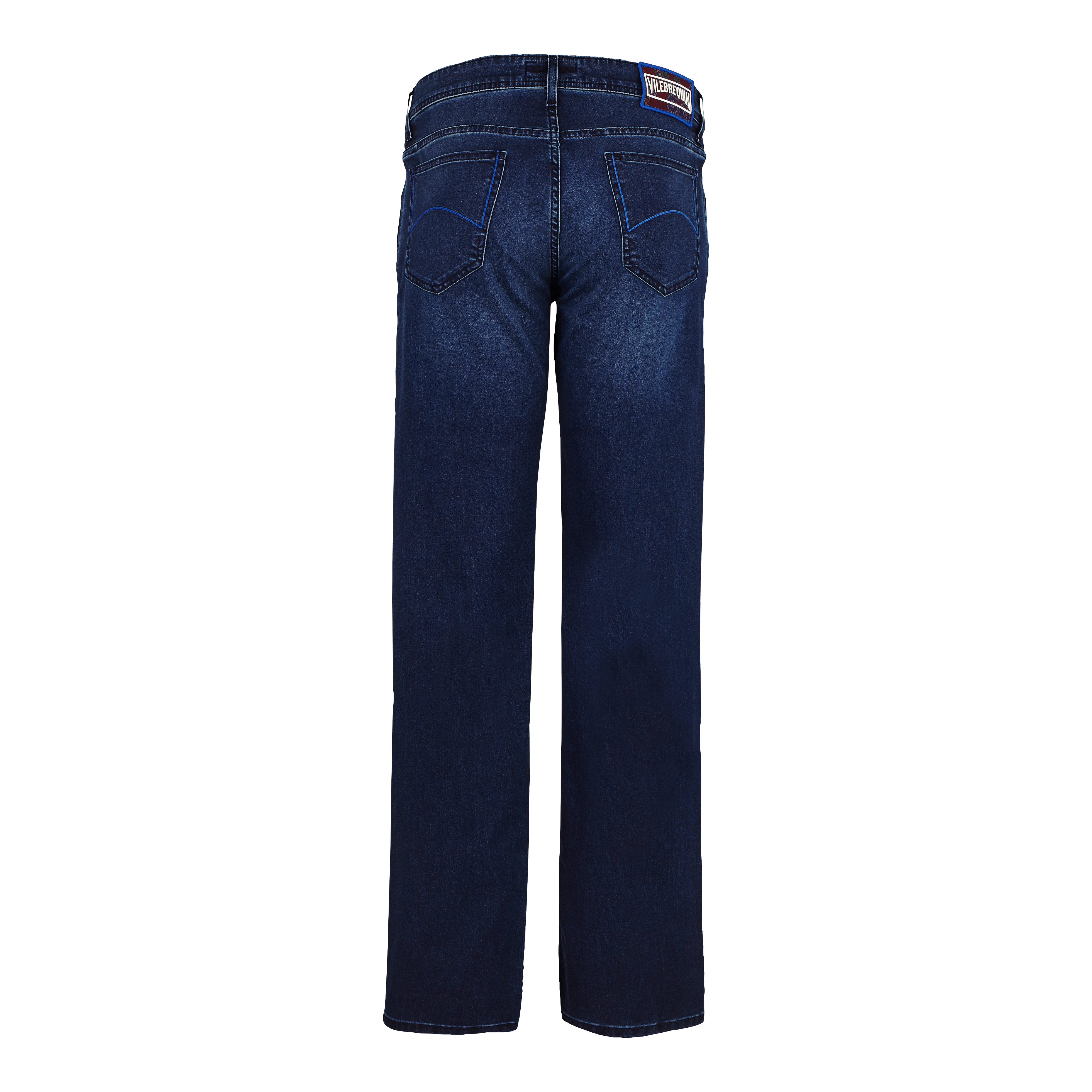 Essentials Pantalon en Sergé Stretch 5 Poches Coupe Droite Homme,  Bleu Marine, 28W / 28L : : Mode