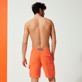 Men Others Solid - Men Linen Bermuda Shorts cargo pockets, Guava back worn view