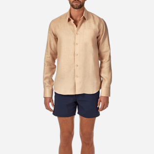 Men Others Solid - Men Linen Shirt Solid, Kraft supp1 Men Others Solid - Men Linen Shirt Solid, Kraft supp1