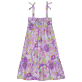 Bambina Altri Stampato - Vestito bambina in cotone Rainbow Flowers, Cyclamen vista frontale