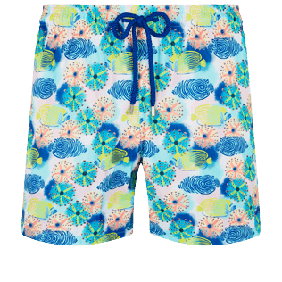 Uomo Classico ultraleggero Stampato - Men Swimwear Ultra-light and packable Urchins & Fishes, Bianco vista frontale