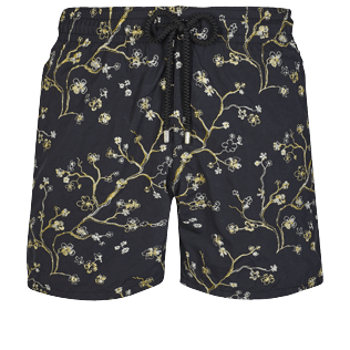 Picture of Men Classic Embroidered - Men Swim Trunks Embroidered Cherry Blossom - Limited Edition, Black front view Picture of Men Classic Embroidered - Men Swim Trunks Embroidered Cherry Blossom - Limited Edition, Black front view