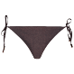 Women Fitted Solid - Women Bikini Bottom to be tied Changeant Shiny, Burgundy front view