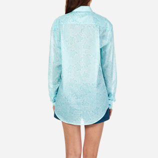 Camicie Stampato - Camicia unisex in voile di cotone Hypnotic Turtles, Laguna supp5 Camicie Stampato - Camicia unisex in voile di cotone Hypnotic Turtles, Laguna supp5