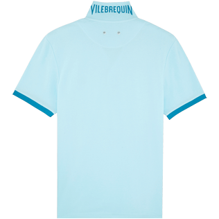 Hombre Autros Liso - Polo en piqué de algodón de color liso para hombre, Aguamarina back Hombre Autros Liso - Polo en piqué de algodón de color liso para hombre, Aguamarina back