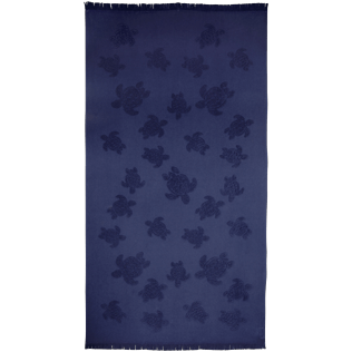 Others Solid - Fouta with fringes Turtles pattern, Navy front Others Solid - Fouta with fringes Turtles pattern, Navy front