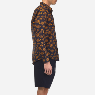 Camicie Stampato - Camicia in voile di cotone Prehistoric Fish, Blu marine supp3 Camicie Stampato - Camicia in voile di cotone Prehistoric Fish, Blu marine supp3