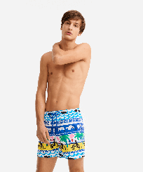 Men Classic Printed - Men Swimwear La Mer - Vilebrequin x JCC+ - Limited Edition, White front worn view