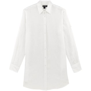 Donna Altri Unita - Camicia lunga in lino, Bianco front Donna Altri Unita - Camicia lunga in lino, Bianco front