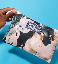 Others Printed - Linen Beach Pouch Distortive water - Vilebrequin x Highsnobiety, Wild stone front view