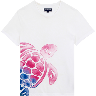 Men Others Printed - Men Cotton T-Shirt Tortue Aquarelle, White front view