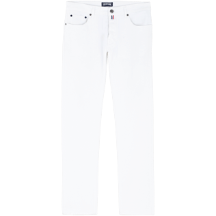 男款 Others 纯色 - 男士白色标准版型五袋牛仔裤, White 正面图